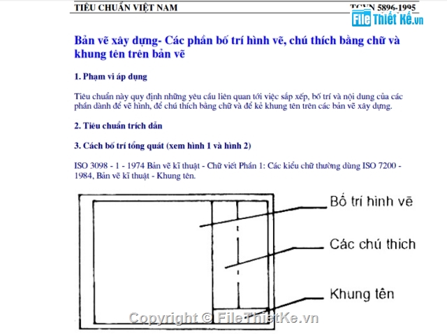 File cad,bản vẽ cad,tiêu chuẩn bản vẽ,các quy định về khung tên